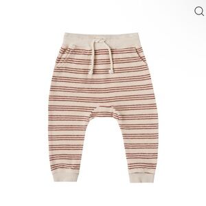 Rylee + Cru Cream and Brown Striped  terry Joggers